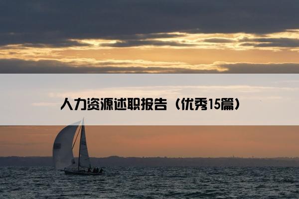 人力资源述职报告（优秀15篇）