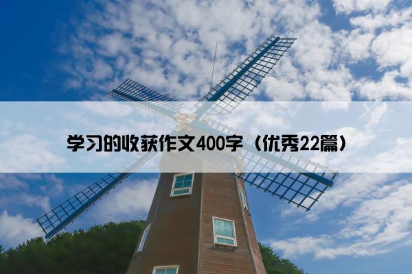 学习的收获作文400字（优秀22篇）