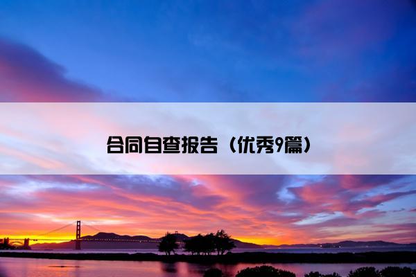 合同自查报告（优秀9篇）