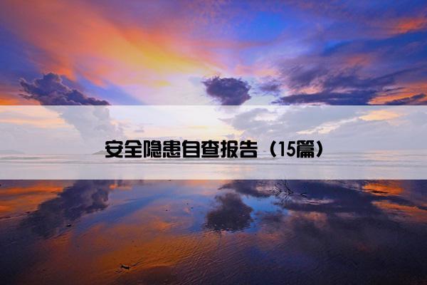 安全隐患自查报告（15篇）