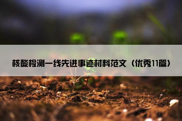 核酸检测一线先进事迹材料范文（优秀11篇）