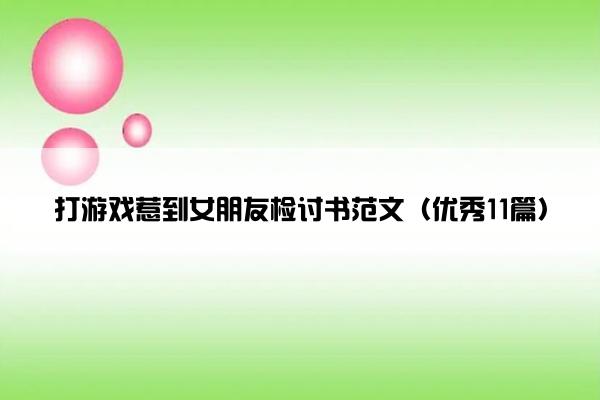 打游戏惹到女朋友检讨书范文（优秀11篇）
