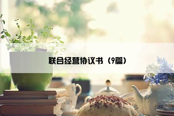 联合经营协议书（9篇）