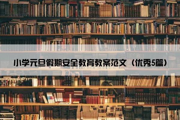 小学元旦假期安全教育教案范文（优秀5篇）