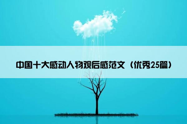 中国十大感动人物观后感范文（优秀25篇）
