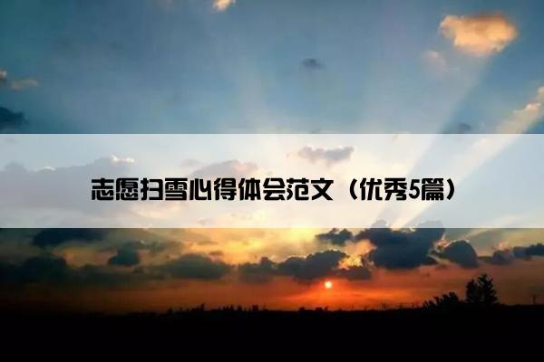 志愿扫雪心得体会范文（优秀5篇）