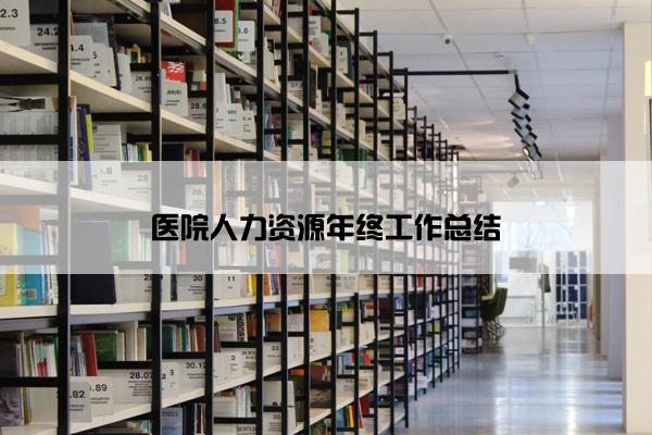 医院人力资源年终工作总结
