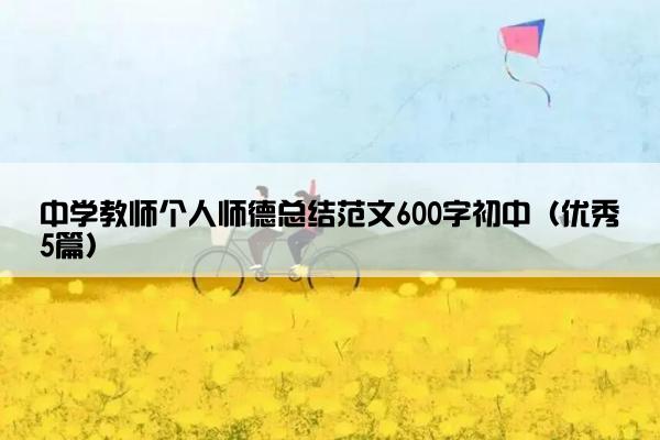 中学教师个人师德总结范文600字初中（优秀5篇）
