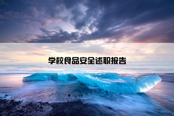 学校食品安全述职报告