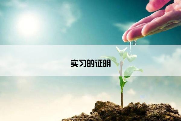 实习的证明