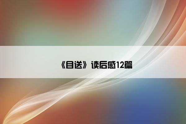 《目送》读后感12篇