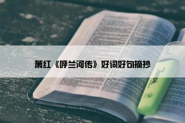 萧红《呼兰河传》好词好句摘抄