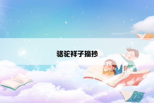 骆驼祥子摘抄