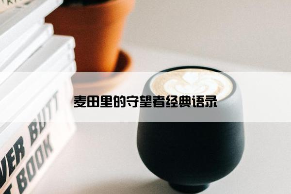 麦田里的守望者经典语录