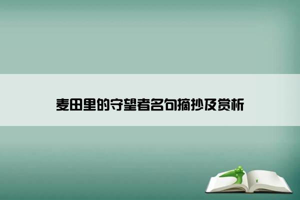 麦田里的守望者名句摘抄及赏析