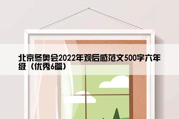 北京冬奥会2022年观后感范文500字六年级（优秀6篇）