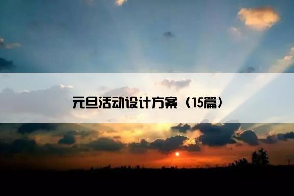 元旦活动设计方案（15篇）
