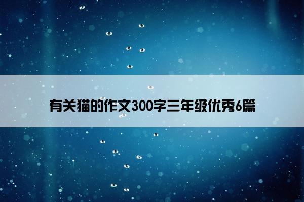 有关猫的作文300字三年级优秀6篇