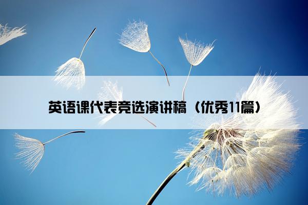 英语课代表竞选演讲稿（优秀11篇）