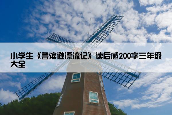 小学生《鲁滨逊漂流记》读后感200字三年级大全