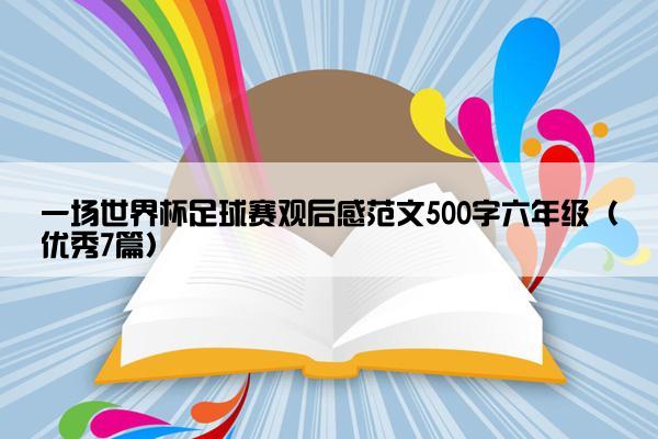 一场世界杯足球赛观后感范文500字六年级（优秀7篇）