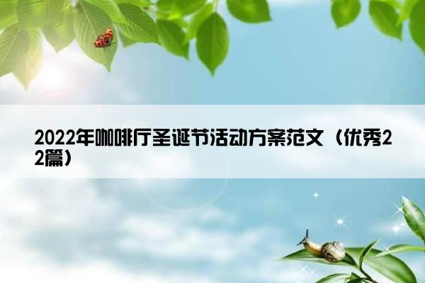2022年咖啡厅圣诞节活动方案范文（优秀22篇）