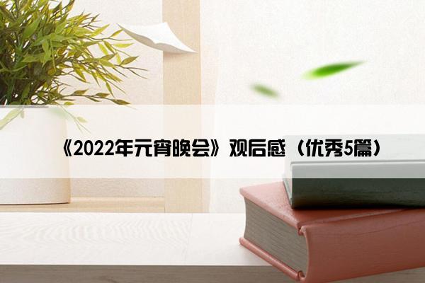 《2022年元宵晚会》观后感（优秀5篇）