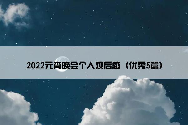 2022元宵晚会个人观后感（优秀5篇）