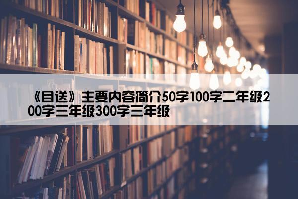 《目送》主要内容简介50字100字二年级200字三年级300字三年级