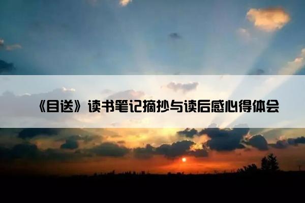 《目送》读书笔记摘抄与读后感心得体会