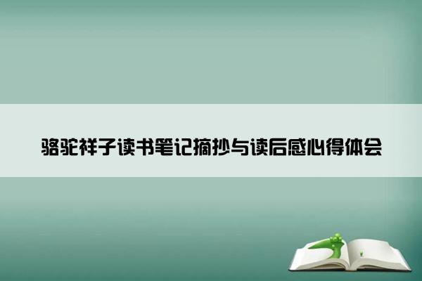 骆驼祥子读书笔记摘抄与读后感心得体会