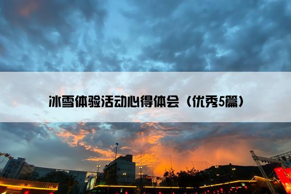 冰雪体验活动心得体会（优秀5篇）