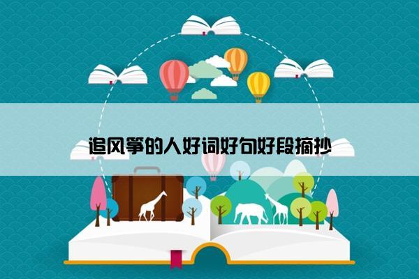 追风筝的人好词好句好段摘抄