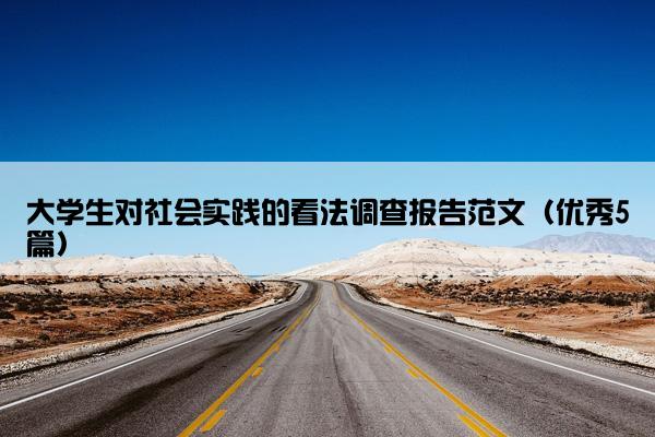 大学生对社会实践的看法调查报告范文（优秀5篇）
