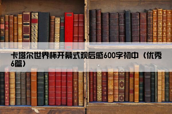卡塔尔世界杯开幕式观后感600字初中（优秀6篇）