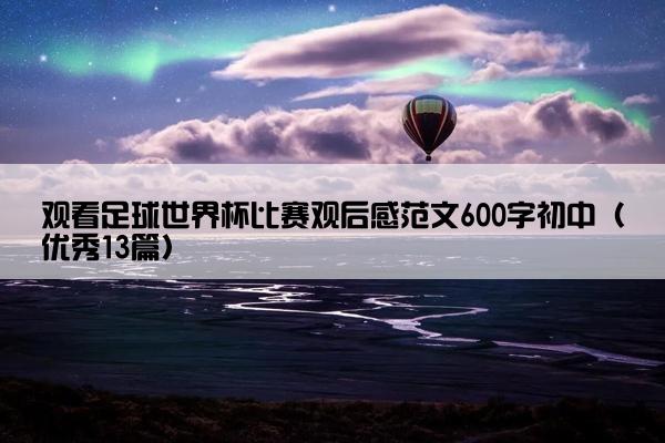 观看足球世界杯比赛观后感范文600字初中（优秀13篇）