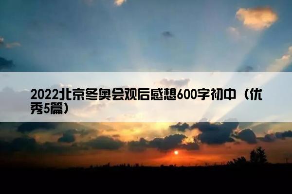 2022北京冬奥会观后感想600字初中（优秀5篇）