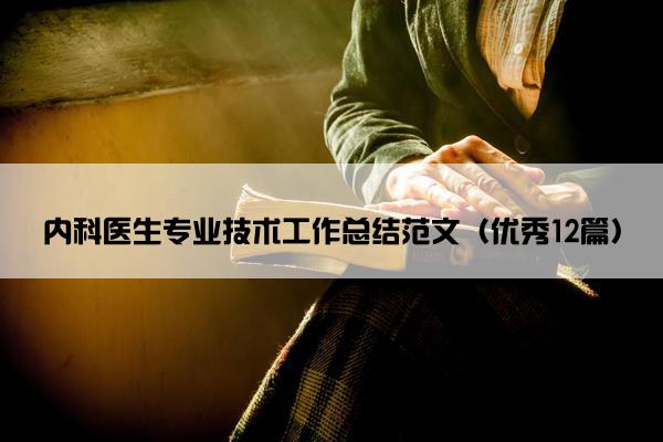 内科医生专业技术工作总结范文（优秀12篇）