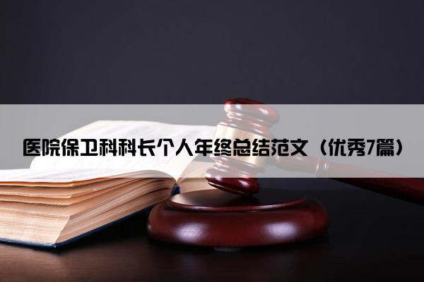 医院保卫科科长个人年终总结范文（优秀7篇）