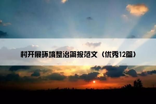 村开展环境整治简报范文（优秀12篇）