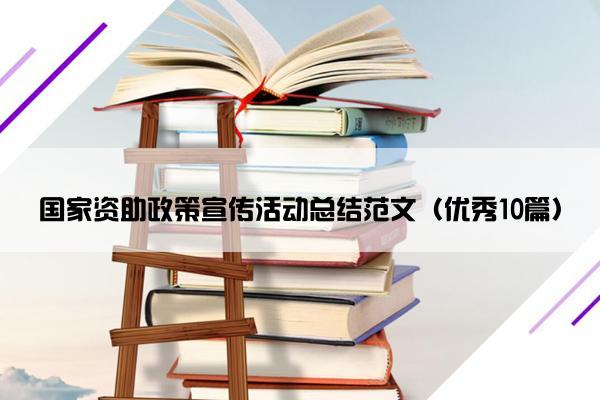 国家资助政策宣传活动总结范文（优秀10篇）