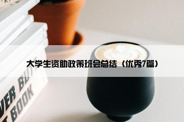 大学生资助政策班会总结（优秀7篇）