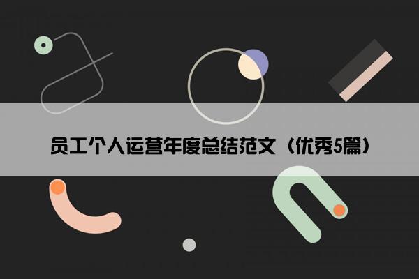 员工个人运营年度总结范文（优秀5篇）
