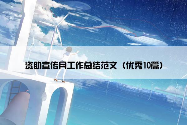 资助宣传月工作总结范文（优秀10篇）