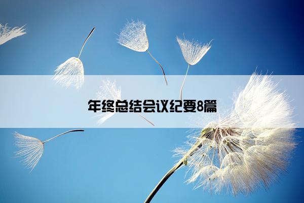 年终总结会议纪要8篇