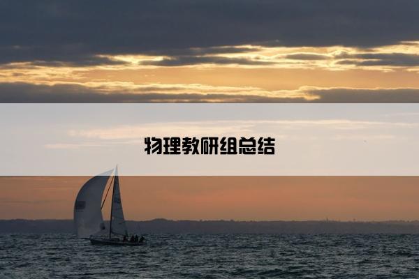 物理教研组总结