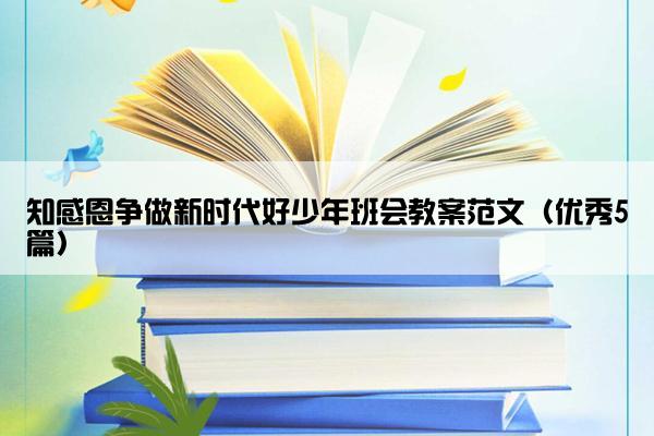 知感恩争做新时代好少年班会教案范文（优秀5篇）