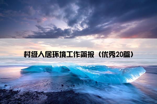村级人居环境工作简报（优秀20篇）
