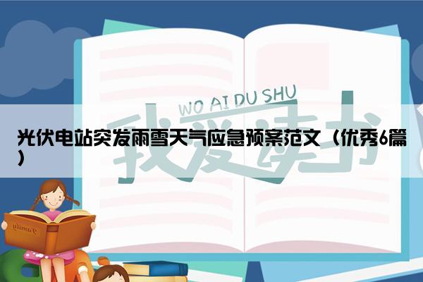 光伏电站突发雨雪天气应急预案范文（优秀6篇）