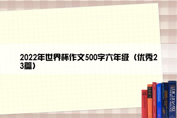2022年世界杯作文500字六年级（优秀23篇）